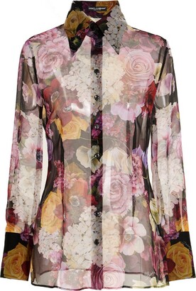 Dolce & Gabbana Floral-Printed Long-Sleeved Shirt