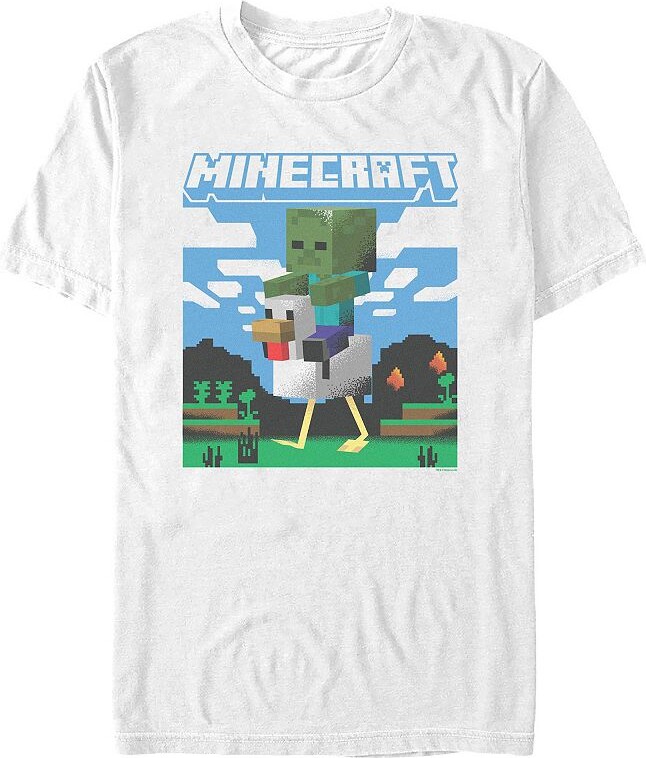 Minecraft Men's Zombie Chicken Jockey Scene Graphic Tee