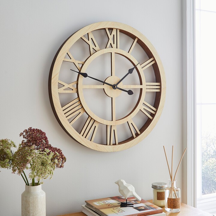 Dunelm Wood Effect Skeleton Clock 60cm Brown ShopStyle