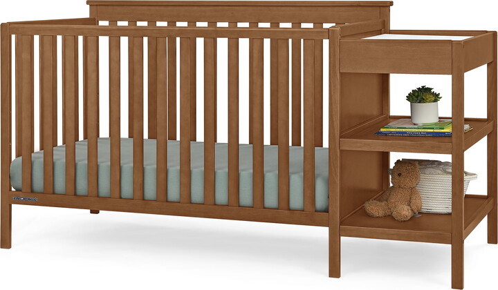 Delta Children Ellie 5-in-1 Convertible Crib and Changer - Greenguard Gold Certified, Chestnut