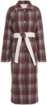 Thumbnail for your product : GOEN.J Reversible Belted Checked Cotton-twill Coat