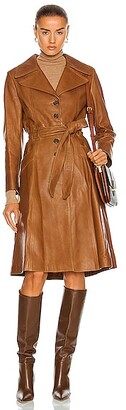 Nili Lotan Joni Leather Coat in Tan