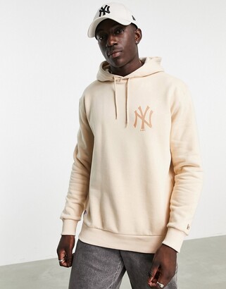 New Era New York Yankees oversize hoodie in cream