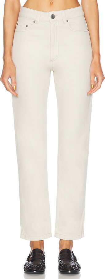 AMI Paris Straight Leg Jeans in Cream