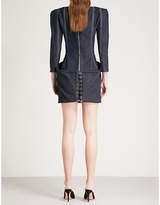 Thumbnail for your product : Thierry Mugler Padded shoulder stretch-denim dress