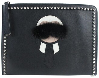 Fendi black Leather Clutch Bags