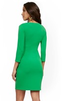 Thumbnail for your product : New York & Co. Ruffle-Front V-Neck Dress |