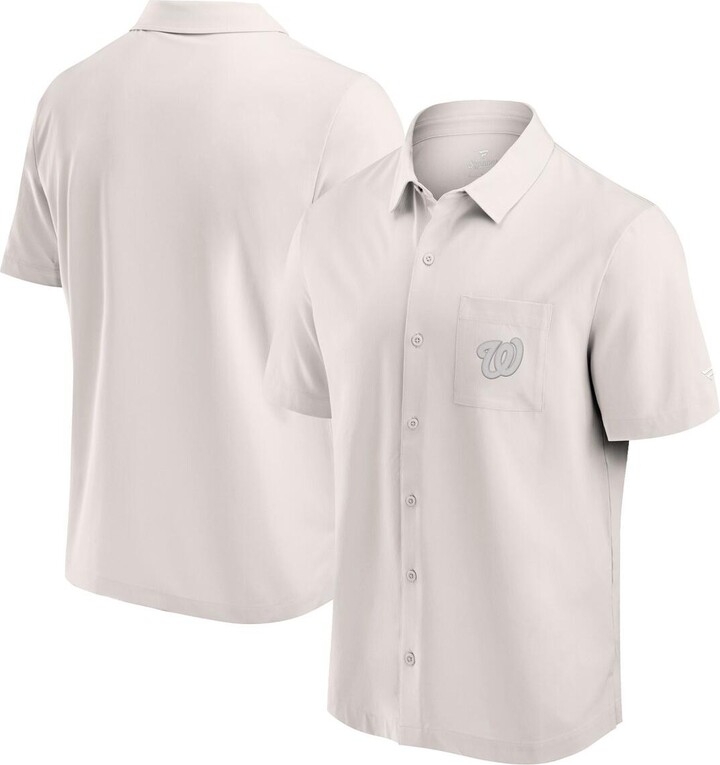 Fanatics Men's Cream Washington Nationals Front Office Button-Up Shirt