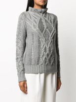 Thumbnail for your product : Ermanno Scervino Crystal-Embellished Cable Knit Jumper