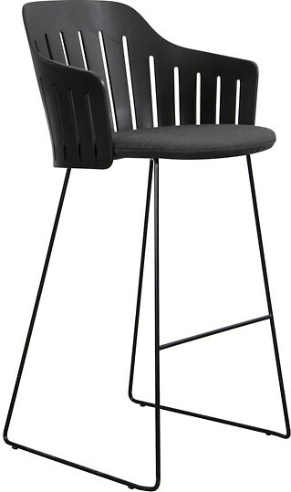 Cane-line Choice Outdoor Bar Chair, Sled Base in Black