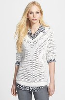 Thumbnail for your product : Vince Camuto Placed Pointelle V-Neck Sweater