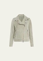 Thumbnail for your product : Brunello Cucinelli Suede Asymmetrical Moto Jacket