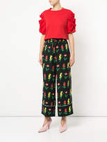 Thumbnail for your product : Muveil floral tailored track pants