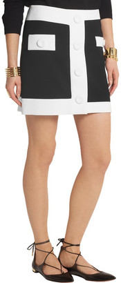 Moschino Boutique Two-tone Crepe Mini Skirt - Black