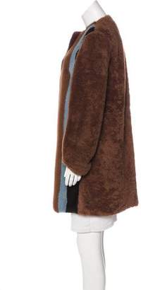 Fur Mink Striped Coat w/ Tags