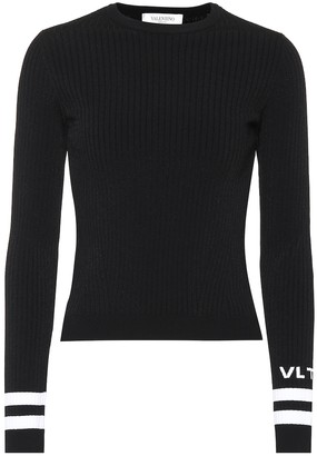 Valentino logo ribbed knit sweater