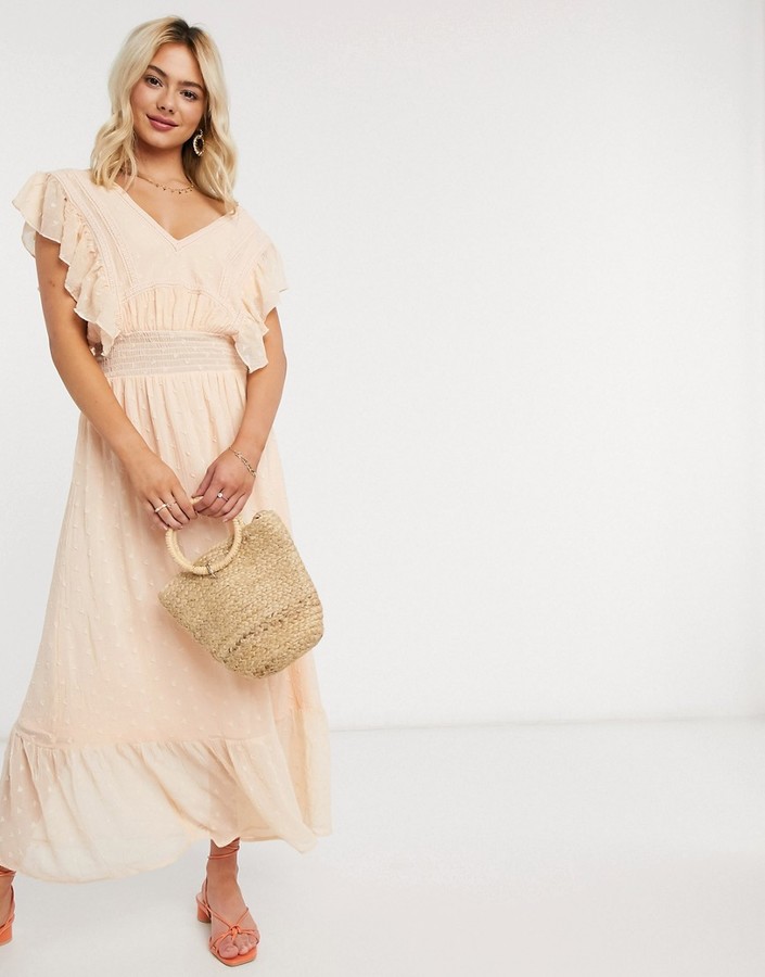 asos peach maxi dress
