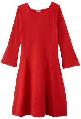 Benetton Short Flared Dress with Long Sleeves
