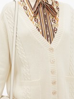 Thumbnail for your product : Gucci GG-embroidered Cabled-wool Cardigan - Cream