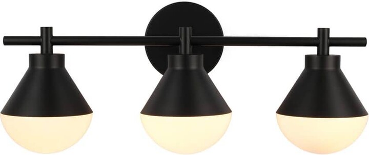 Kenroy Home Schoolhouse 5 in. 3-Light Black Vanity Light