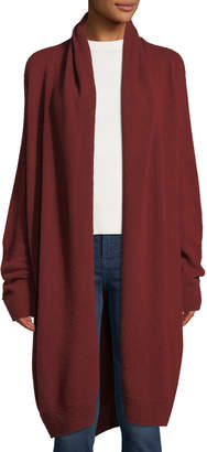 The Row Elado Long Cashmere-Silk Open-Front Cardigan