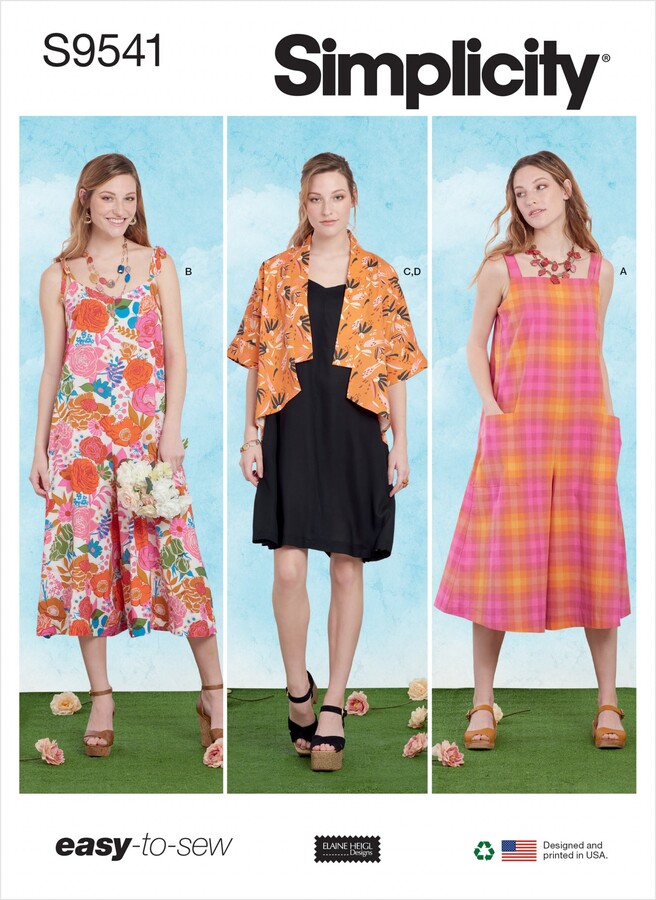 Dunelm Simplicity S9541 Misses Jumpsuits & Dress Sewing Pattern Pink