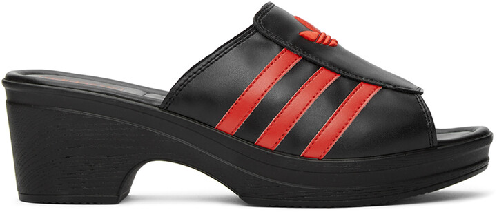 adidas LOTTA VOLKOVA Black Trefoil Heeled Sandals - ShopStyle