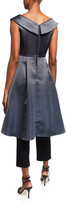 Thumbnail for your product : Aidan Mattox Portrait Collar High-Low Mikado Overlay Jumpsuit