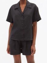 Thumbnail for your product : ASCENO Prague Short-sleeved Organic-linen Shirt - Black