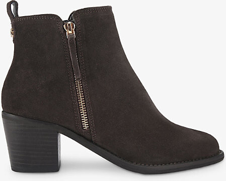 Carvela Womens Grey/Dark Secil Suede Heeled Ankle Boots Eur 39 / 6 Uk Women