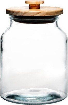 Glass Ribbed Candy Cookie Jar 32 Fl Oz With Airtight Lid