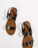 Thumbnail for your product : Pull&Bear western buckle sandal in black