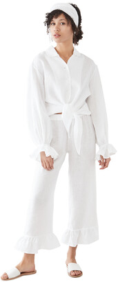 Sleeper Rumba Linen Lounge Suit In White