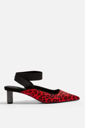 Topshop Womens Jax Pointed Diamante Heel Shoes - Red