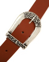 Thumbnail for your product : Black & Brown Black and Brown Ariella Ornate Buckle Leather Jeans Belt