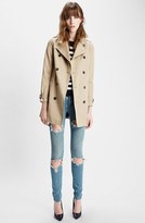 Thumbnail for your product : Saint Laurent Double Breasted Gabardine Trench Coat