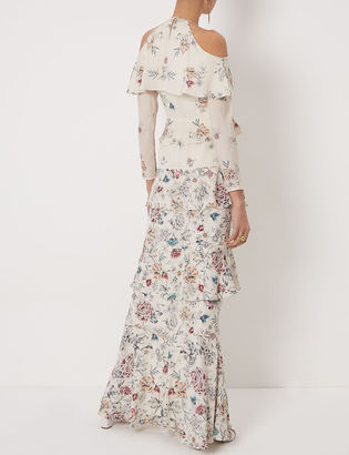 Vilshenko Ivory Silk Floral Annabelle Gown
