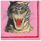 Thumbnail for your product : Gucci Tiger Face print silk scarf