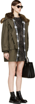 Thumbnail for your product : McQ Olive Drab Fur Trim Hooded Parka