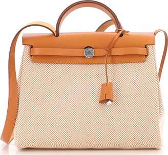 Hermes Herbag Zip Chaine D'Ancre Toile and Leather 31 - ShopStyle