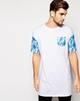 Thumbnail for your product : ASOS Super Longline T-Shirt With Cube Print Pocket And Sleeves And Oversized Fit