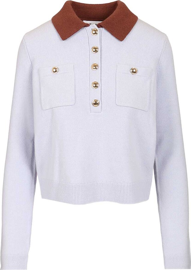 Self-Portrait Contrast Collar Jumper