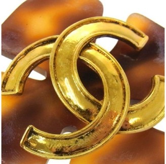 Chanel CC Logos Brooch Pin Gold Tone Corsage