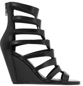 Thumbnail for your product : Rick Owens Nautilus Leather Wedge Sandals