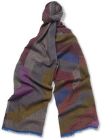 Thumbnail for your product : Etro Double-Sided Printed Wool and Silk-Blend Scarf