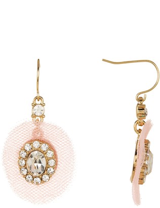 Carolee Tulle Pave Stone Drop Earrings
