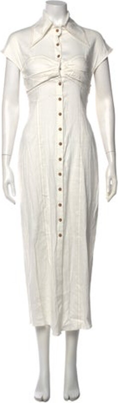 AAIZÉL Shirtdress White Short Sleeve with Collar