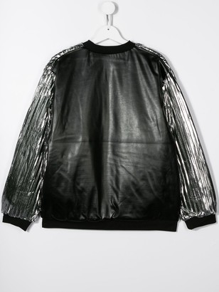 Andorine TEEN metallic pleated bomber jacket