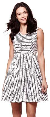 Yumi - Ivory Stripe Lace Shift Dress
