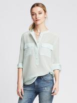 Thumbnail for your product : Banana Republic Light Silk Popover Blouse